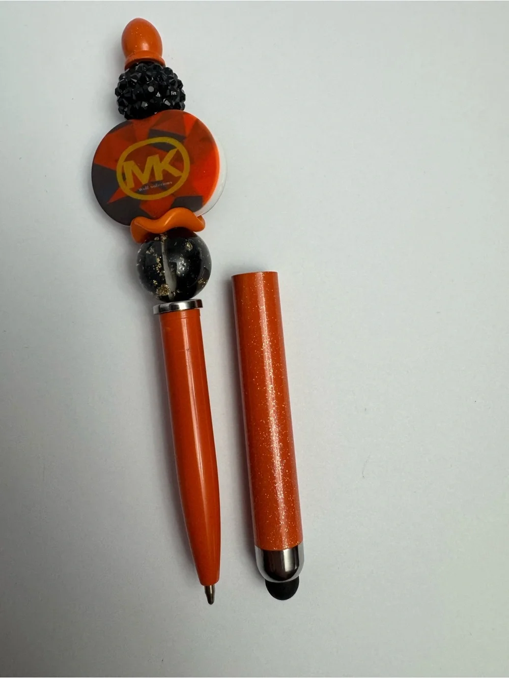 MK Teal Badge Reel and Orange Stylus Pen Set - Home Office Arts & Crafts